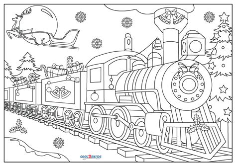Christmas Train Coloring Pages Printable