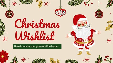 Christmas Wishlist Google Slides Template