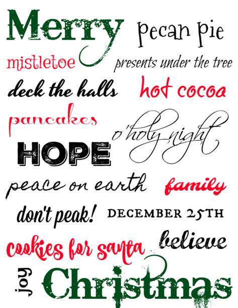 Christmas Words Printable