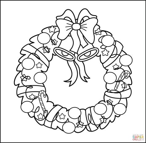 Christmas Wreath Printable Coloring Pages