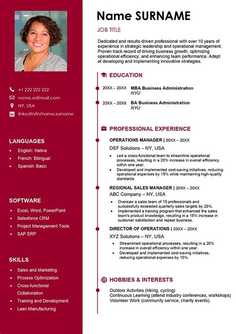Chronological Cv Template