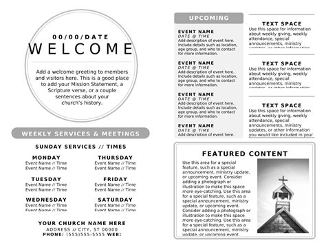 Church Bulletin Templates Word