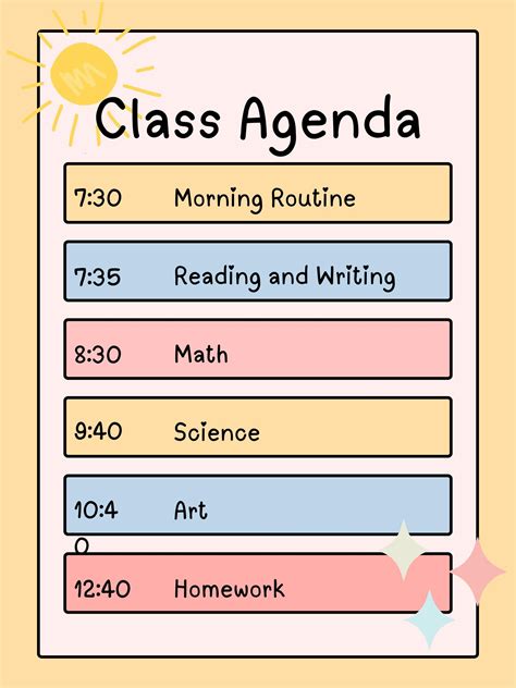 Class Agenda Template