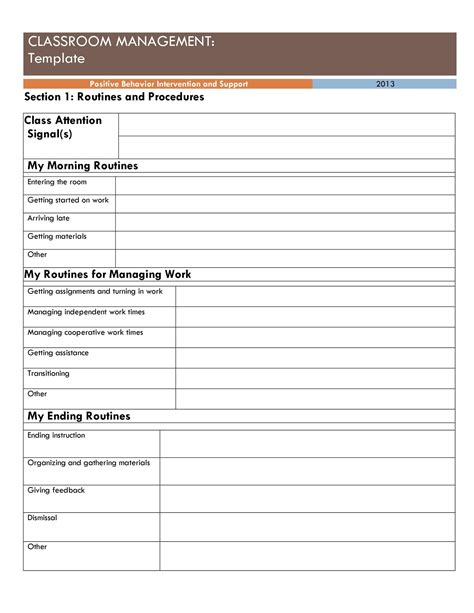 Class Planning Template