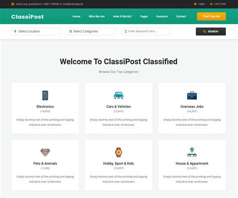 Classified Site Template