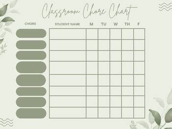 Classroom Chore Chart