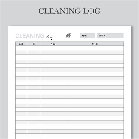 Cleaning Log Template