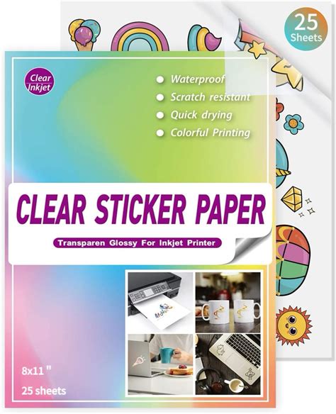 Clear Printable Labels Full Sheet With Self Adhesive Backs