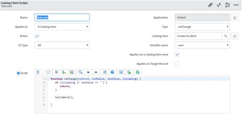 Client Script For Catalog Ui Dependencies