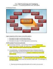 Cll 038 Provisioning And Cataloging Answers