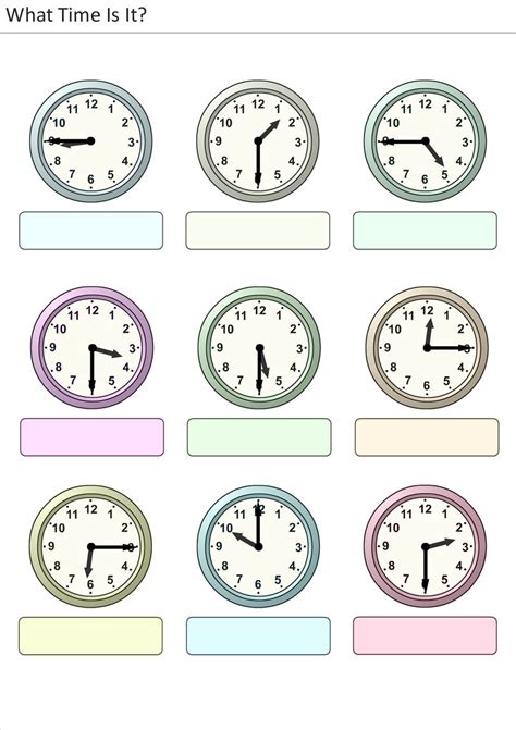 Clock Sheets Printable