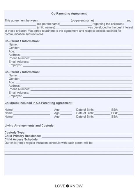 Co Parent Agreement Template