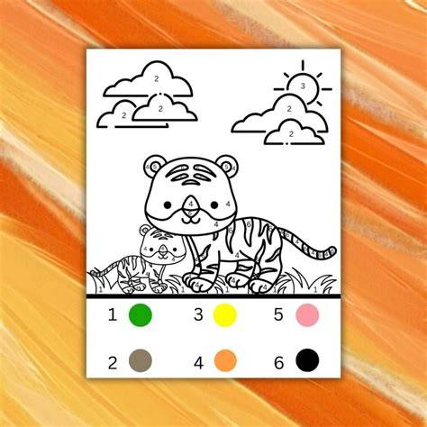 Color By Number Squares Printables Of Detroit Tiger Symbol