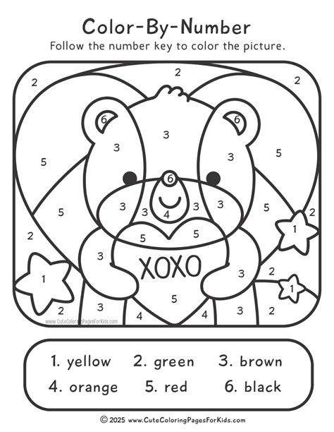 Color By Number Valentine Printable