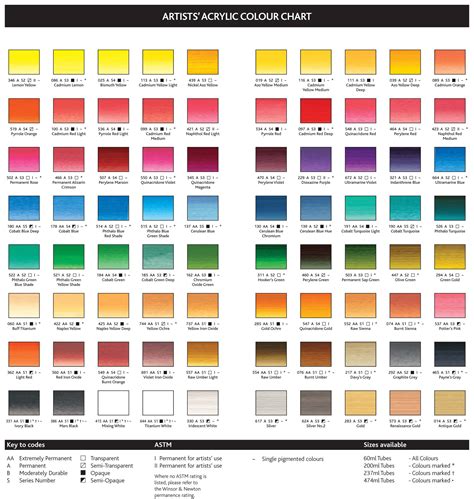 Color Chart For Acrylic Paint