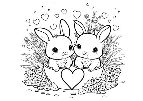 Coloring Pages Bunnies Printable