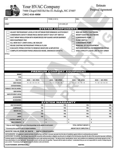 Commercial Hvac Proposal Template