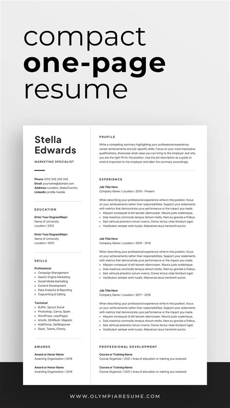 Compact Resume Template