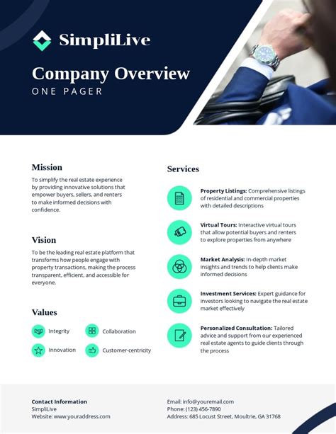 Company One Pager Template