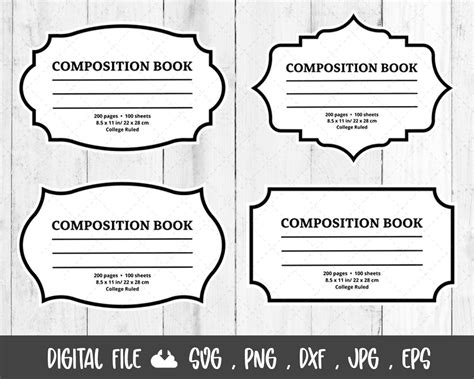 Composition Book Label Template