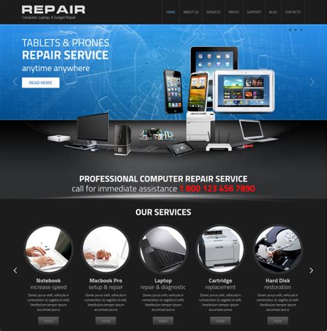 Computer Repair Website Template Free