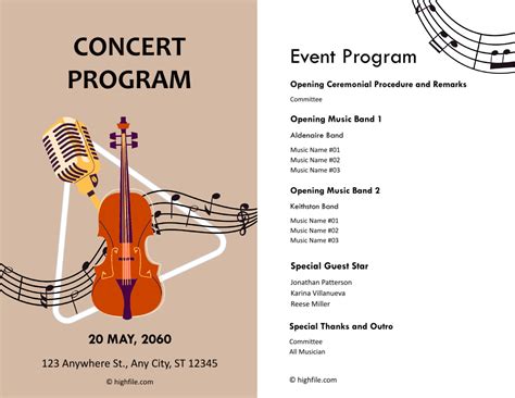 Concert Program Template Google Docs