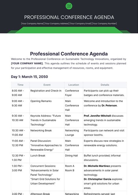 Conference Agenda Template