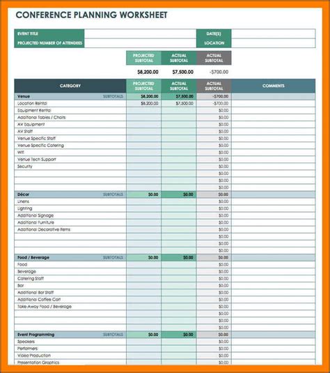 Conference Event Planning Checklist Template