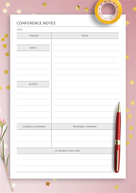 Conference Notes Template