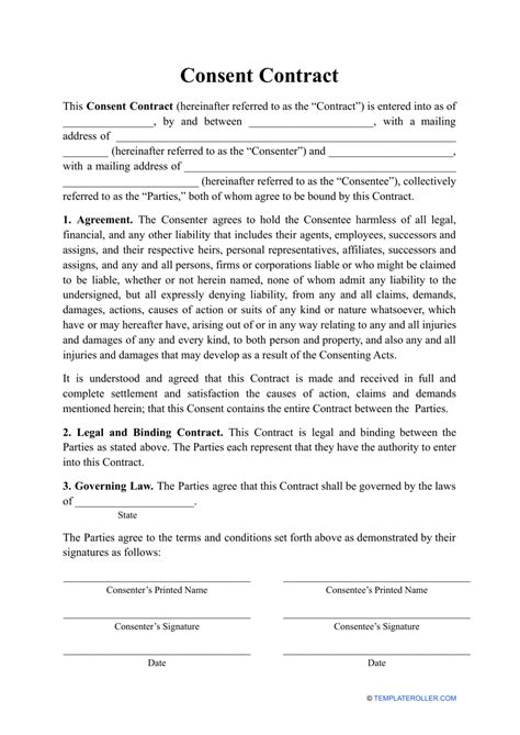 Consent Contract Template