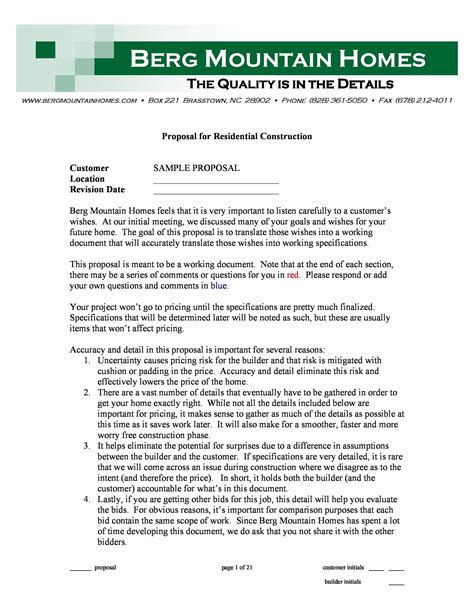 Construction Bid Templates