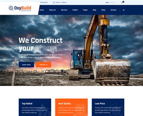 Construction Website Design Templates