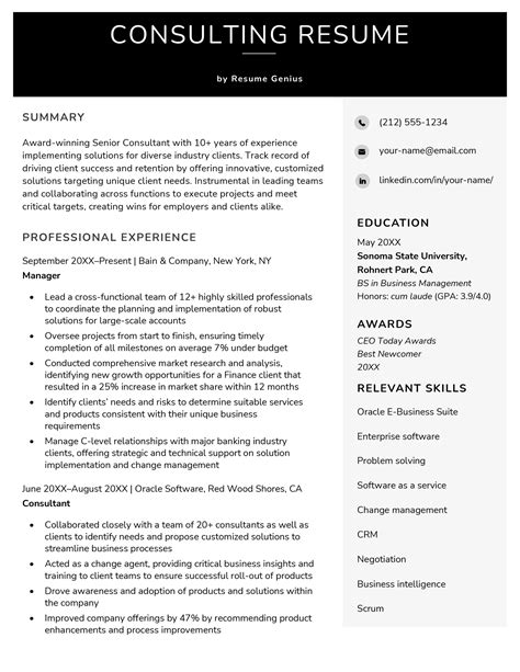 Consulting Resume Template