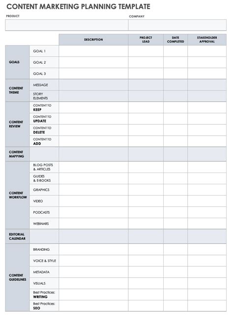 Content Marketing Plan Template