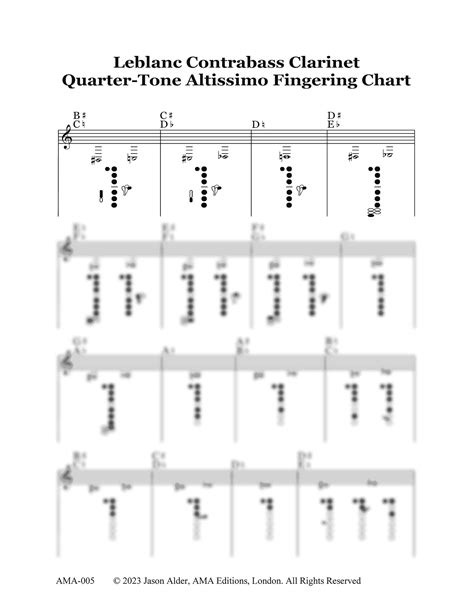 Contrabass Clarinet Finger Chart