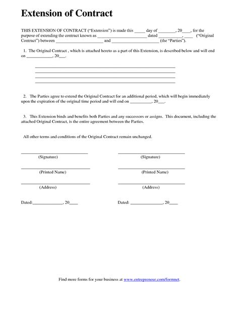 Contract Extension Template