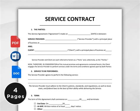 Contract For Services Template