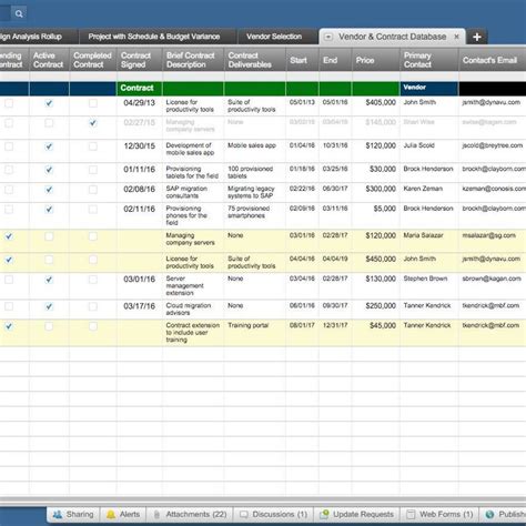Contract Management Spreadsheet Template