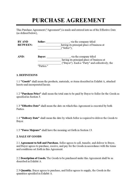 Contract Of Agreement Template