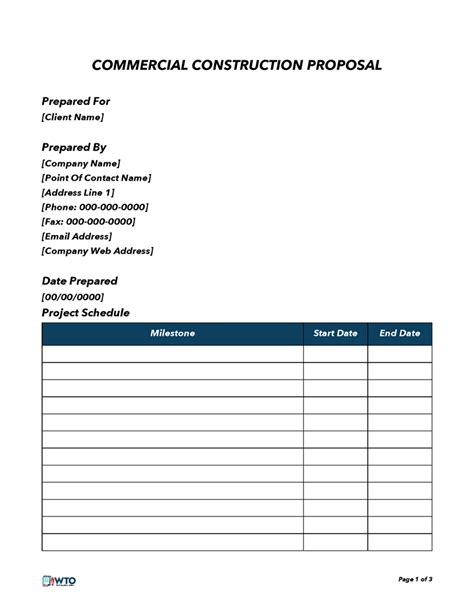 Contractor Proposal Template Word