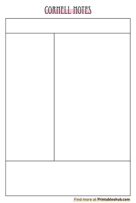 Cornell Notes Blank Template