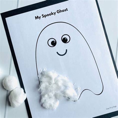 Cotton Ball Ghost Craft Template