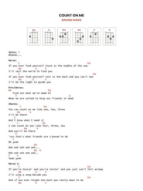 Count On Me Ukulele Chords Printable