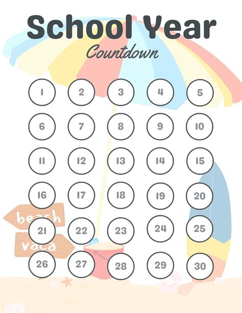 Countdown To End Of School Year Printables