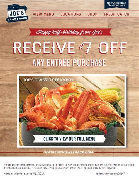 Coupon For Joe's Crab Shack Printable