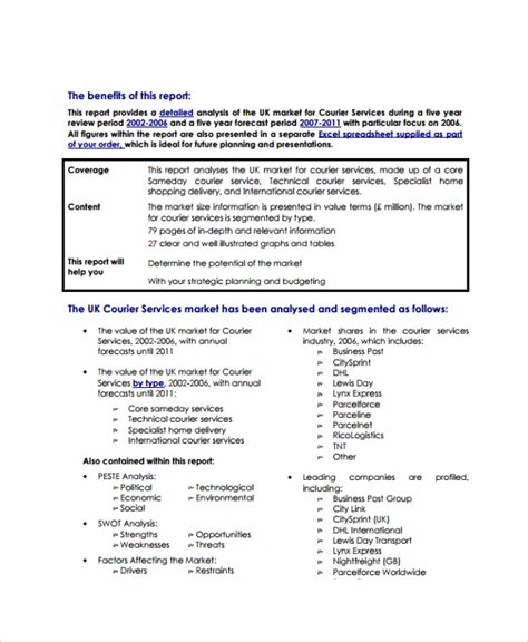 Courier Service Business Plan Template