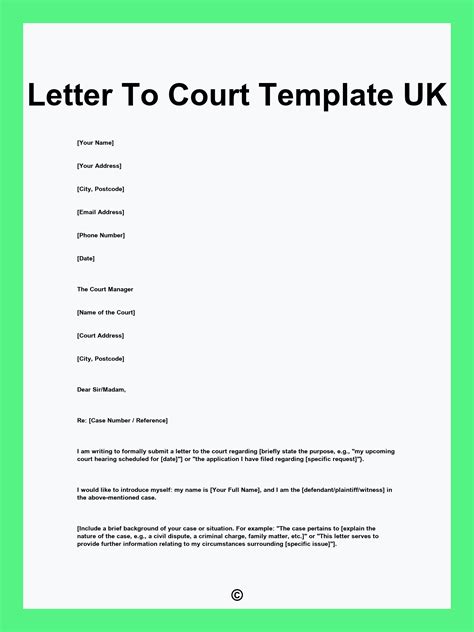 Court Letter Template