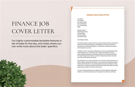Cover Letter Template For Finance Job