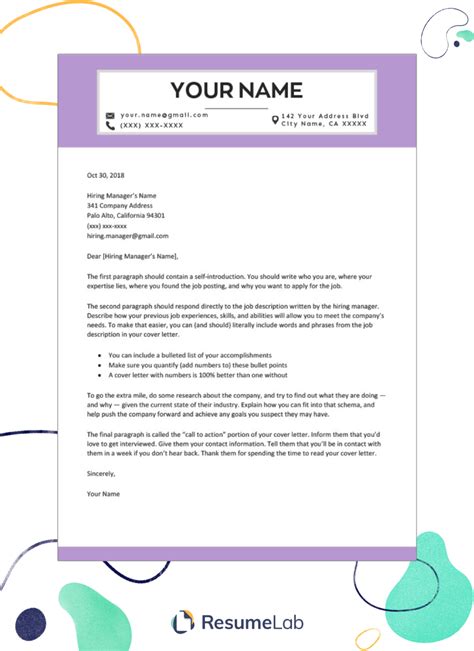 Cover Letter Template In Word