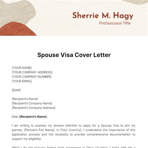 Cover Letter Template Visa